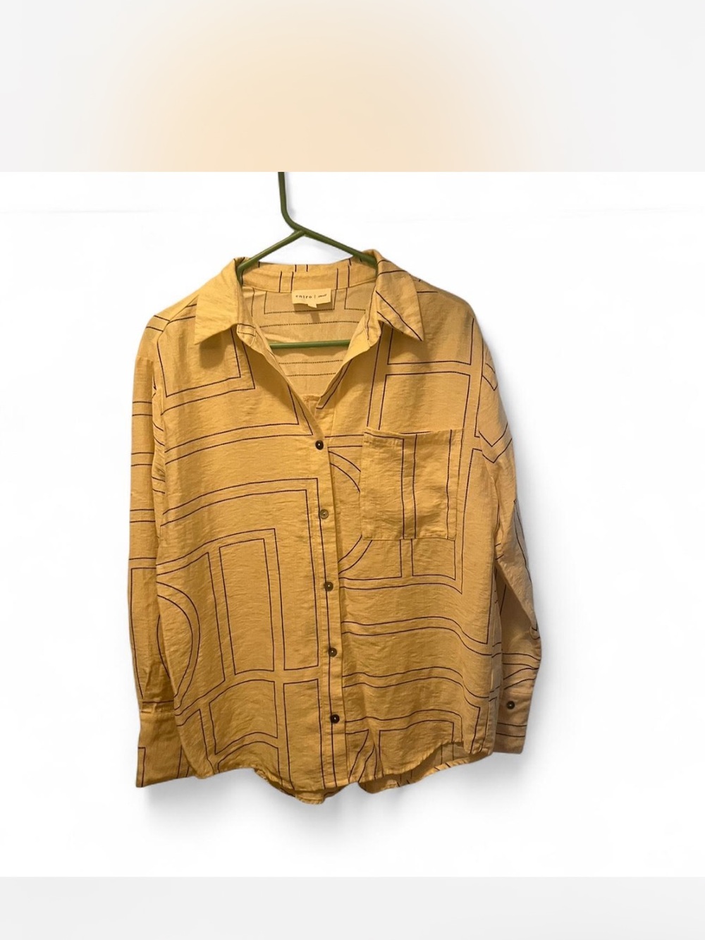 ENTRO ABSTRACT PRINT LIGHT WEIGHT LONG SLEEVE BUTTON DOWN